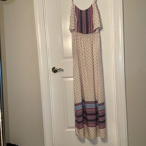 DIVIDED H&M Dress. White with pink,purple& blue. Size 12